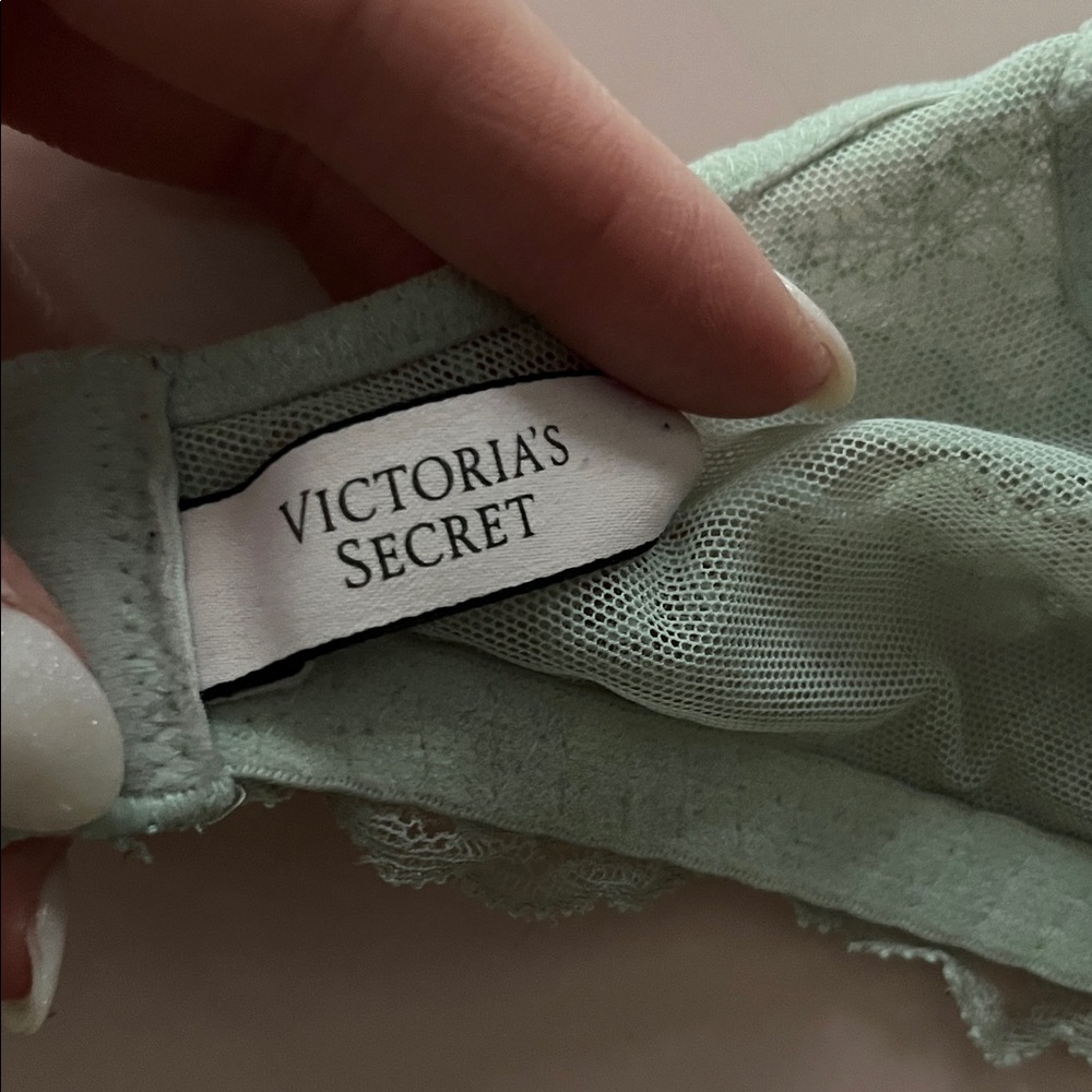 5 for $25! Victorias Secret Elegant Mint Green Lace Bra 36C - Picture 4 of 6